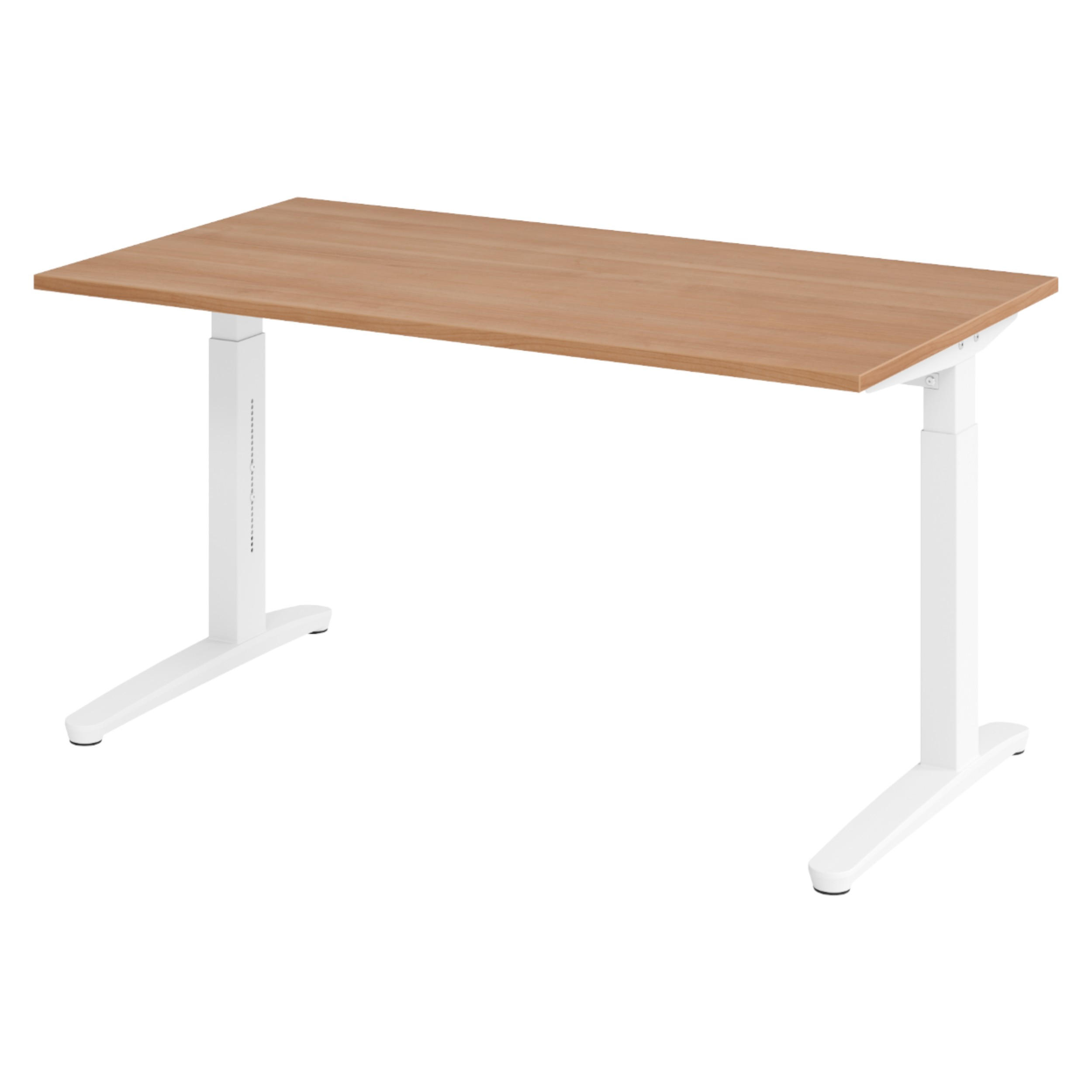 SCHREIBTISCH Serie-XB 80/140/74 cm in Nussbaumfarben/Weiß - Nussbaumfarben/Weiß, Holzwerkstoff (80/140/74cm) - bümö