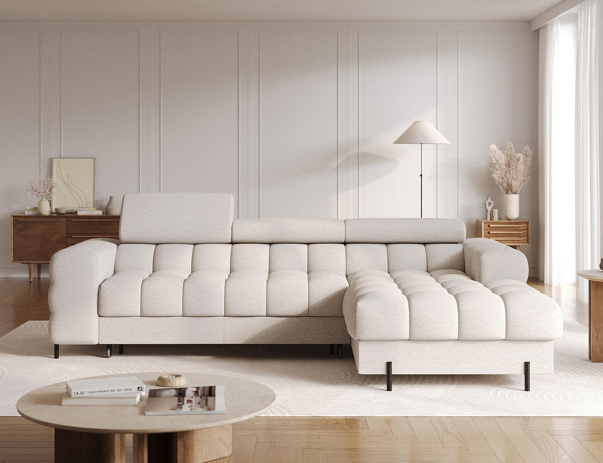 ECKSOFA Neviro R - Beige (Royal 18) - Beige, Holzwerkstoff (285/181cm) - Möblo
