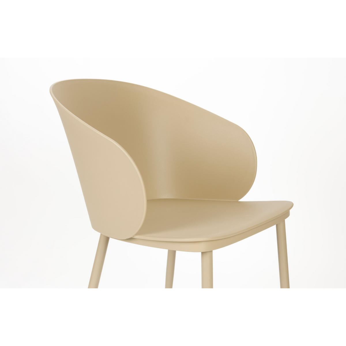 ESSZIMMERSTUHL Gigi Beige - 2 er Set - Weiß, Kunststoff (56.5/80.5/55.5cm) - Housecraft Living