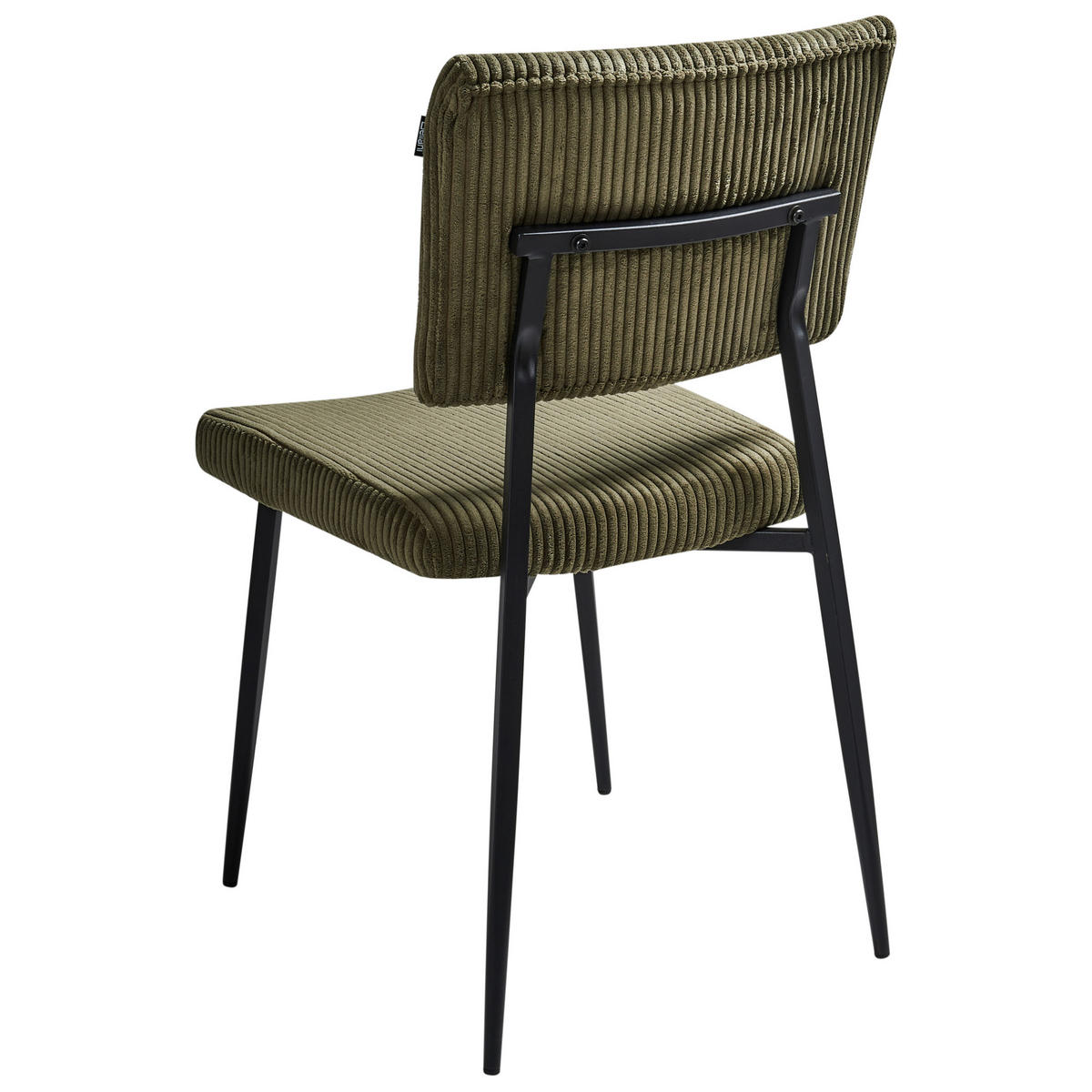 ESSZIMMERSTUHL 2er-Set Olivgrün Sturgis - Schwarz/Grün, Textil (47/87/54cm) - Beliani