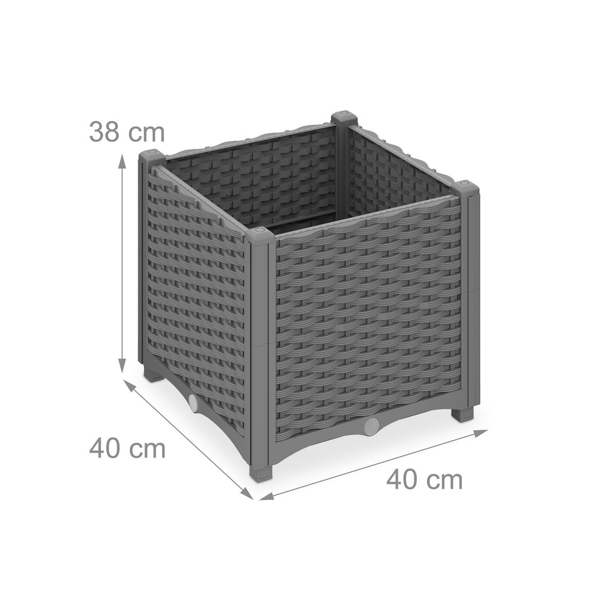 PFLANZKÜBEL - Grau, Kunststoff (40/38/40cm) - Relaxdays