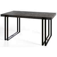 ESSZIMMERTISCH ROSA, ausziehbarer Tisch 160-260X90X77 cm, Farbe: Dunkelgrau, mit Metallbeinen in Farbe Schwarz - Dunkelgrau/Schwarz, Holzwerkstoff (160/90/77cm) - Alpi-Möbel