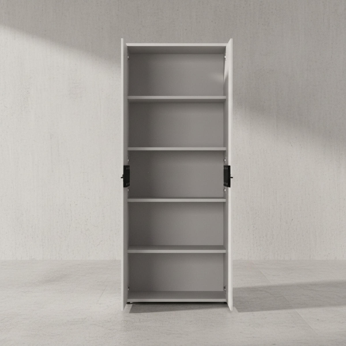 AKTENSCHRANK STUTTGART, 197 cm hoch, 5 Ordnerhöhen, Soft-Close Greige - Beige, Holzwerkstoff (81/197/40cm) - KADIMA DESIGN