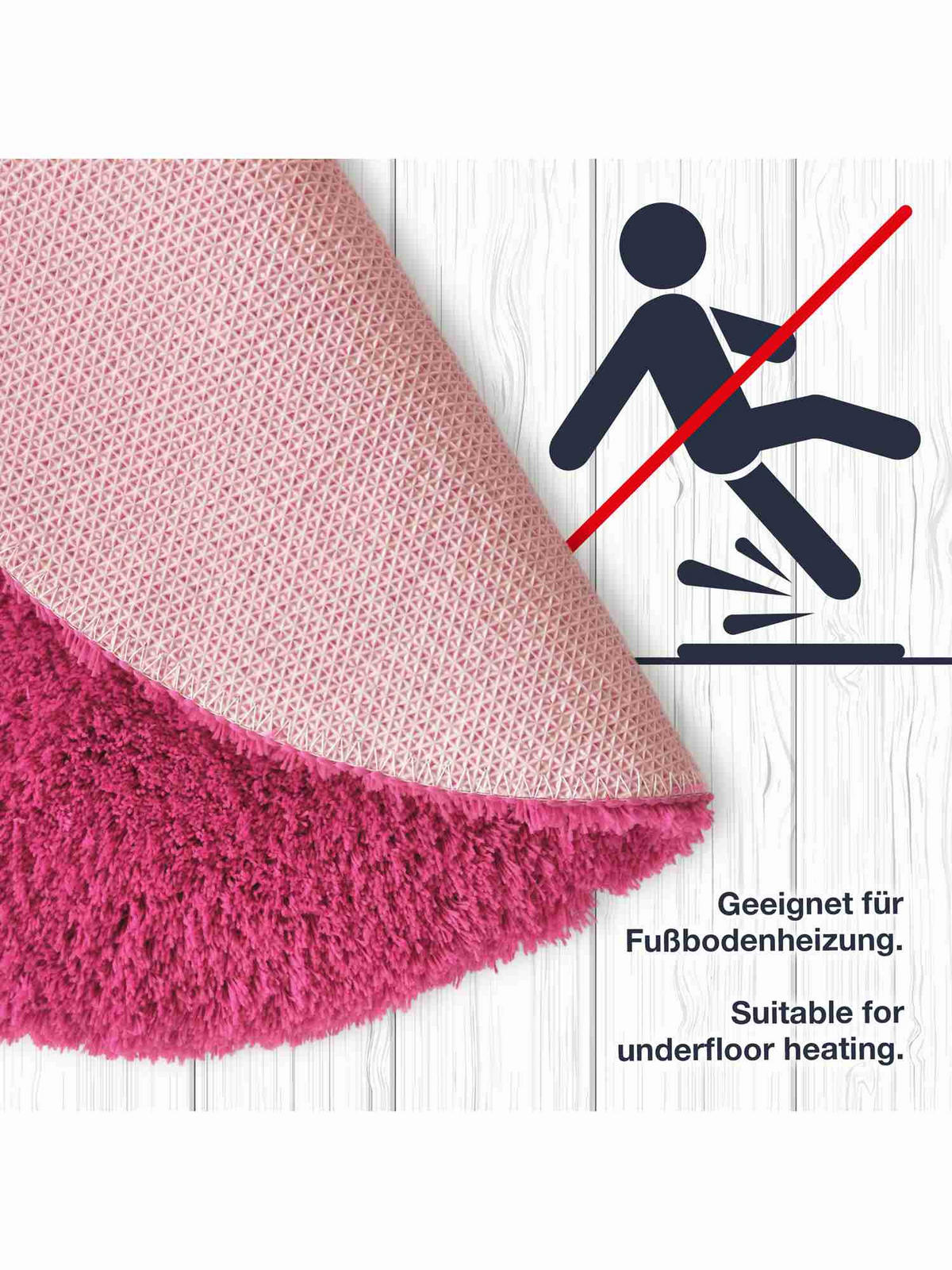 HOCHFLOR BADEMATTEN MALMÖ - Petrol, Textil (71/71cm) - WohnDirect