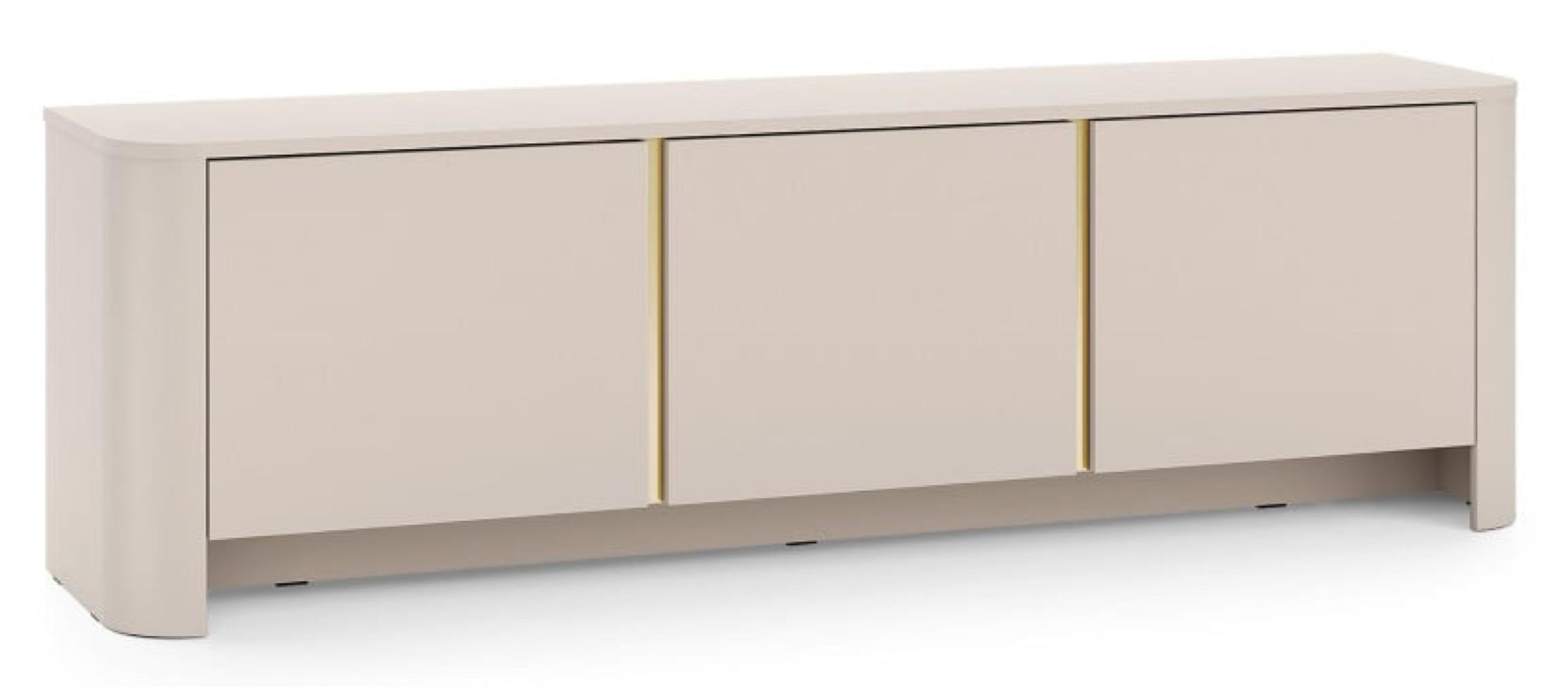 TV-LOWBOARD Kaschmir BALI Drei Türen Gerundete Formen - Ecru, Holzwerkstoff (168/52/39cm) - Sepro Meble