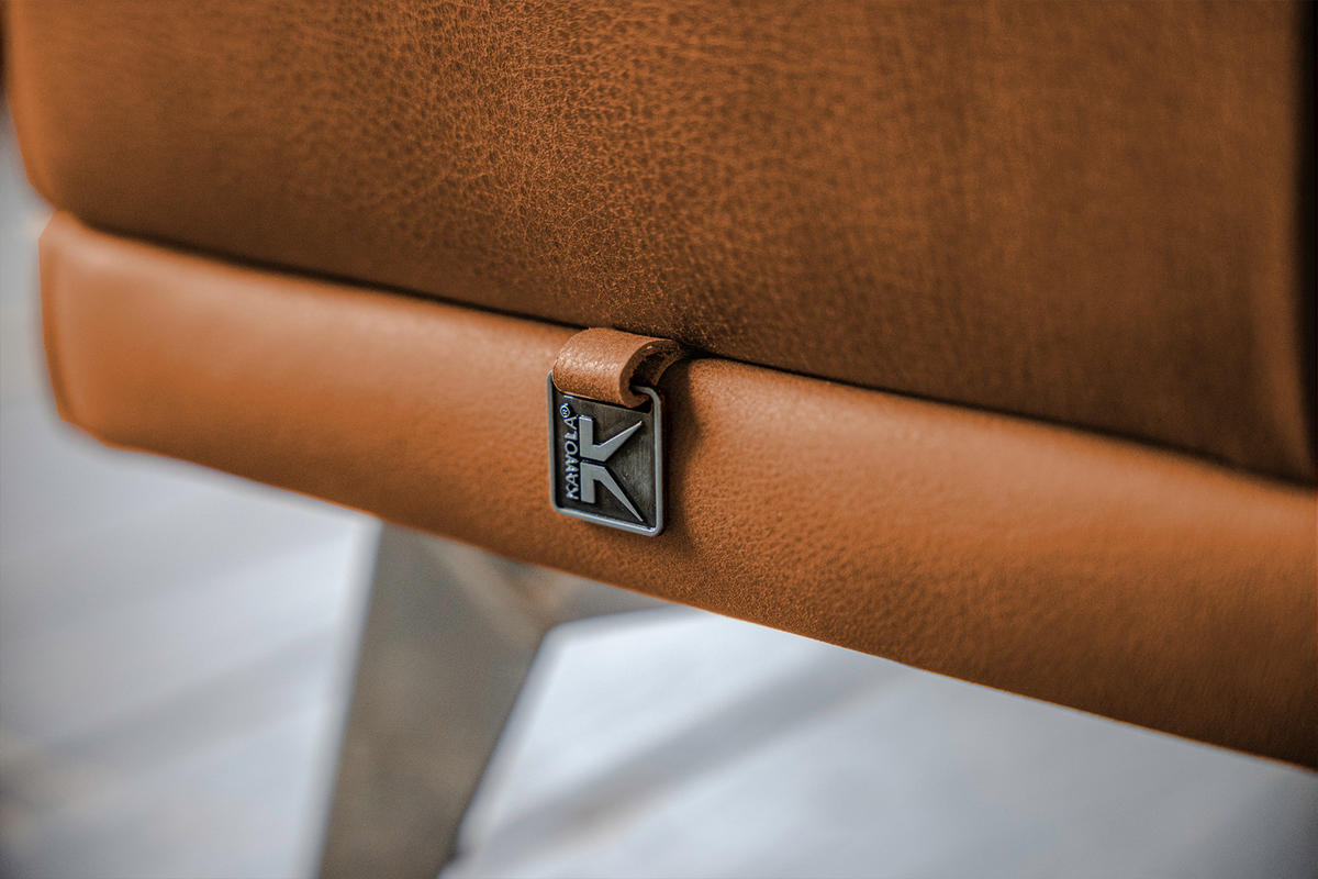 MODULSOFA WIOLO Braun Leder - Dunkelbraun/Silberfarben, Leder/Metall (350/83/240cm) - KAWOLA