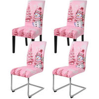 STUHLHUSSEN 4er Set Weihnachts-Design Rosa - Rosa, Textil (40/42cm)
