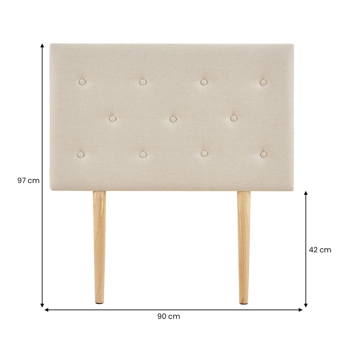 KOPFTEIL MAVELI 90X190 CM - Beige, Textil (90/97/7cm) - IDIMEX