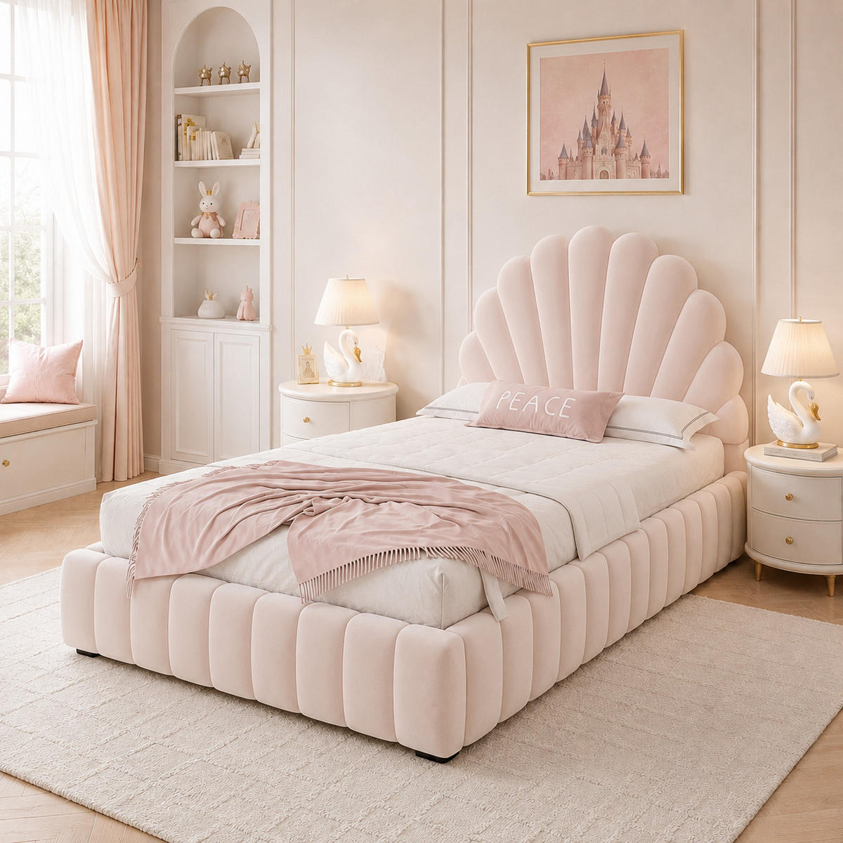 POLSTERBETT 90x200 cm Rosa Samt mit Stauraum - Pink, Textil (90/200cm) - FLIEKS