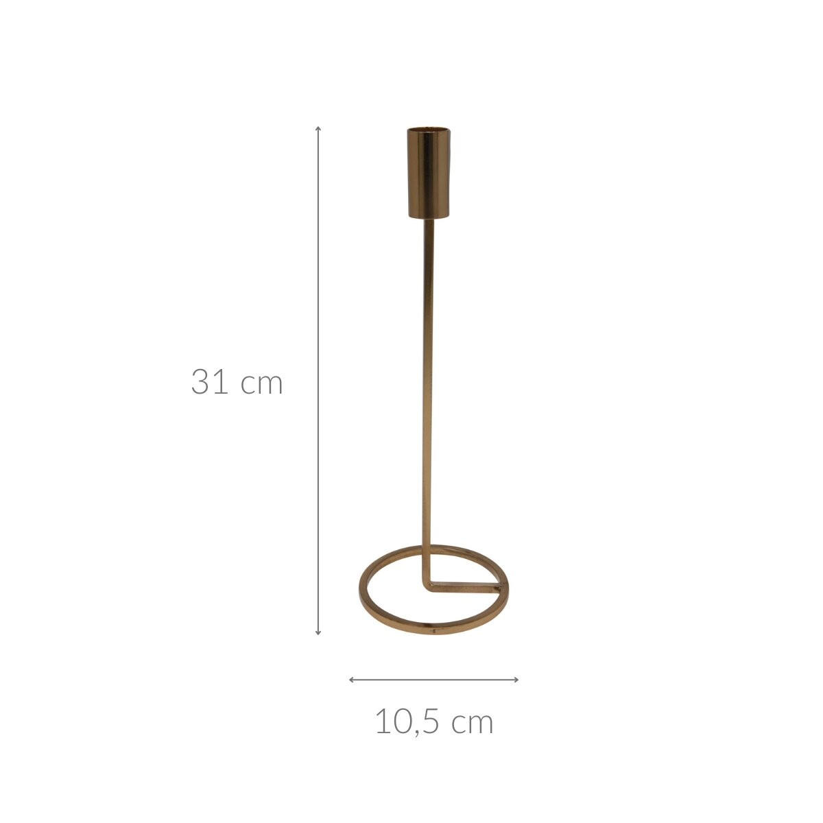 KERZENHALTER Minimalistisch 31 cm - Goldfarben, Metall (10.5/31.5/10.5cm) - Home Styling Collection