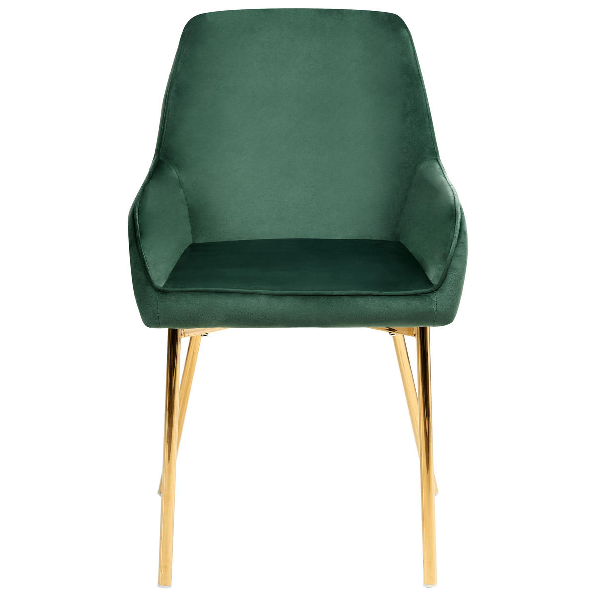 ESSZIMMERSTUHL 2er-Set Grün Loverna - Goldfarben/Grün, Textil (54/87/63cm) - Beliani