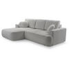 ECKSCHLAFSOFA Vento hellgrau links - Hellgrau/Schwarz, Textil (260/168cm) - Beautysofa