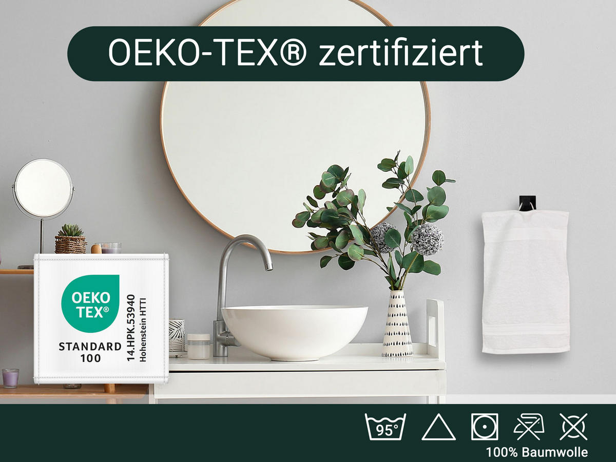 GÄSTETÜCHER, 10er-Set, 30x50 cm, 100% Baumwolle - Weiß, Textil (30/50cm) - Zollner