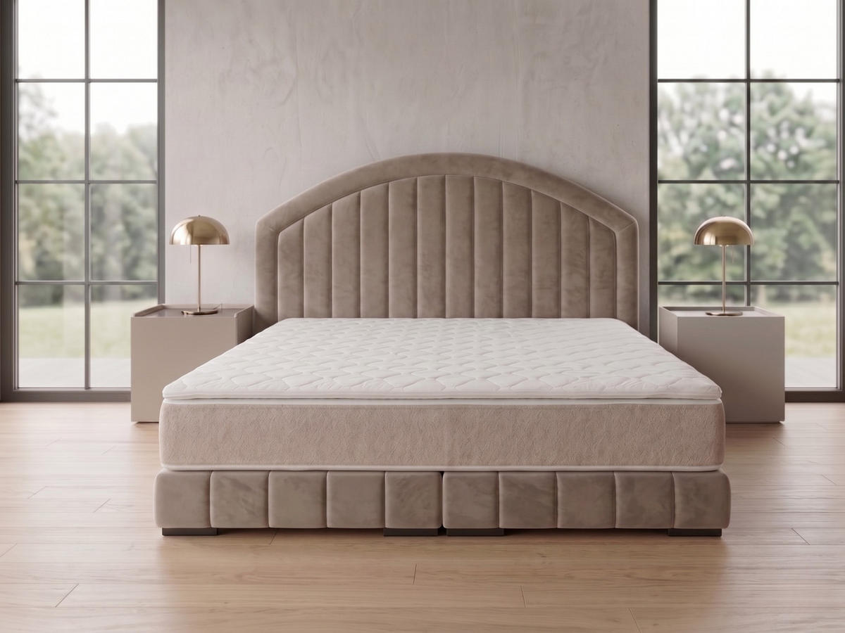 POLSTERBETT LEON2 90x 200 cm Farbe: Creme - Creme, Textil (90/200cm) - A&J MöbelLand