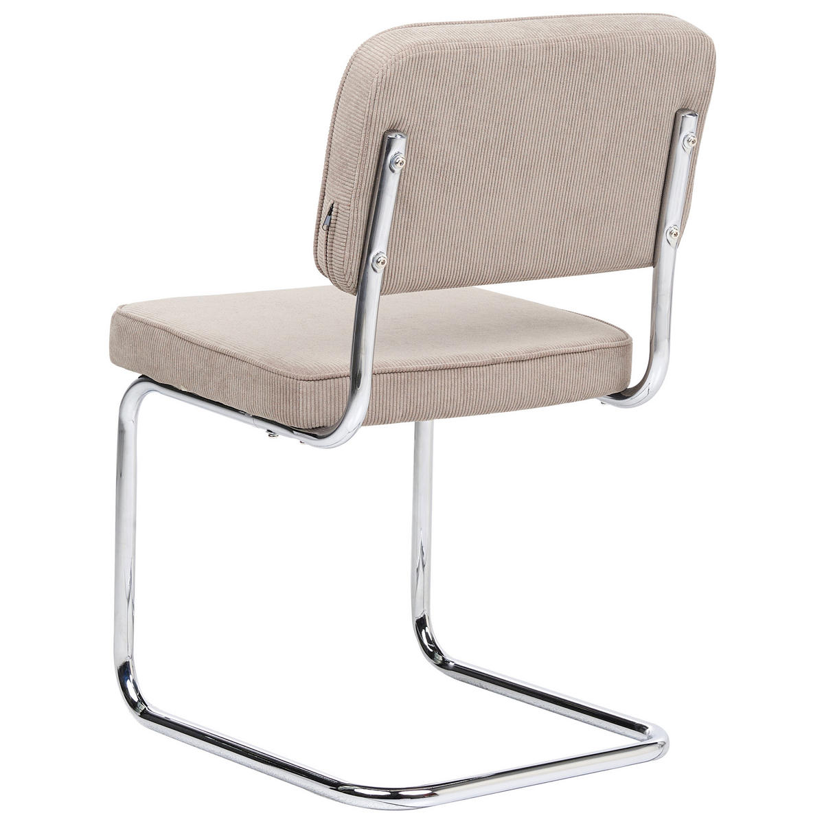 ESSZIMMERSTUHL 2er-Set Taupe Irwin - Taupe/Silberfarben, Textil (50/85/53cm) - Beliani