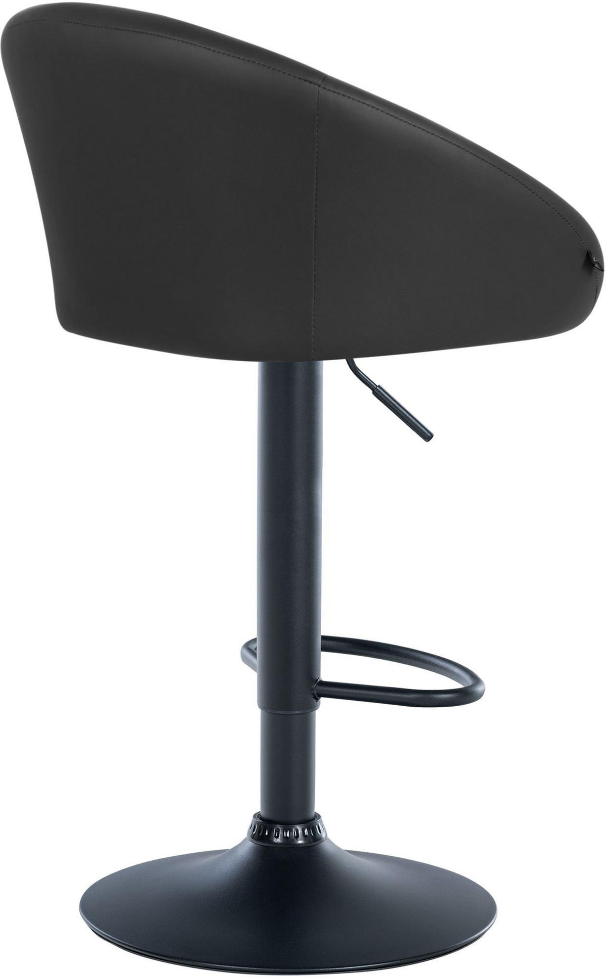 BARHOCKER Lederlook schwarz - Schwarz, Textil (55/86/51cm) - CLP