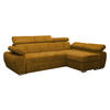 ECKSOFA Boston Mini Premium Cord 2RLC Seite: Rechts 2R+LC - Chromfarben/Braun, Holz/Textil (255/170cm) - MIRJAN24