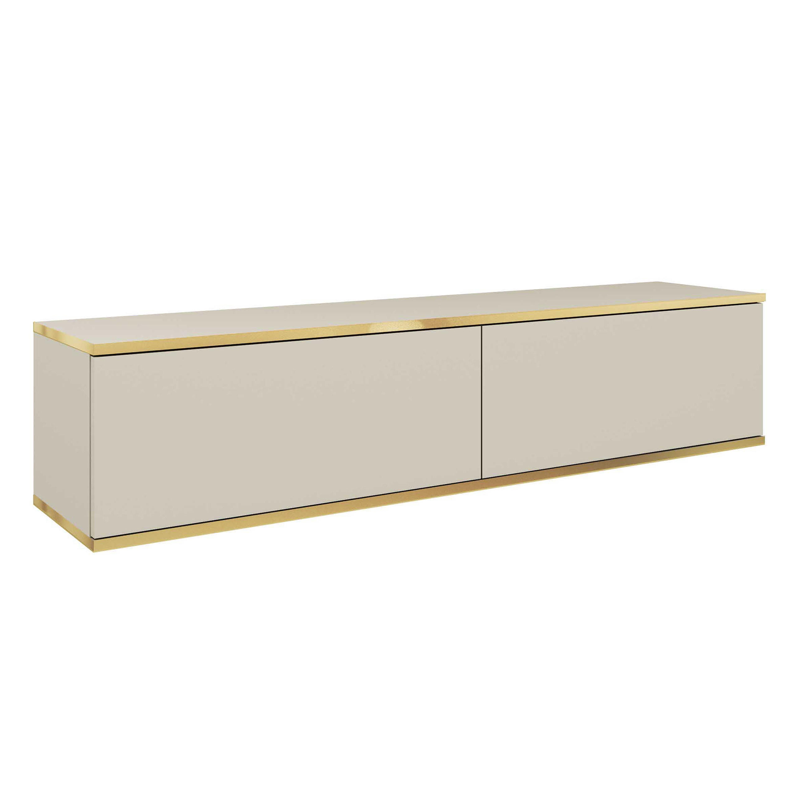 LOWBOARD VENEZIA 135x32x30 cm mit 2 Türen Beige - Beige, Holzwerkstoff (135/30/32cm) - MASSENO