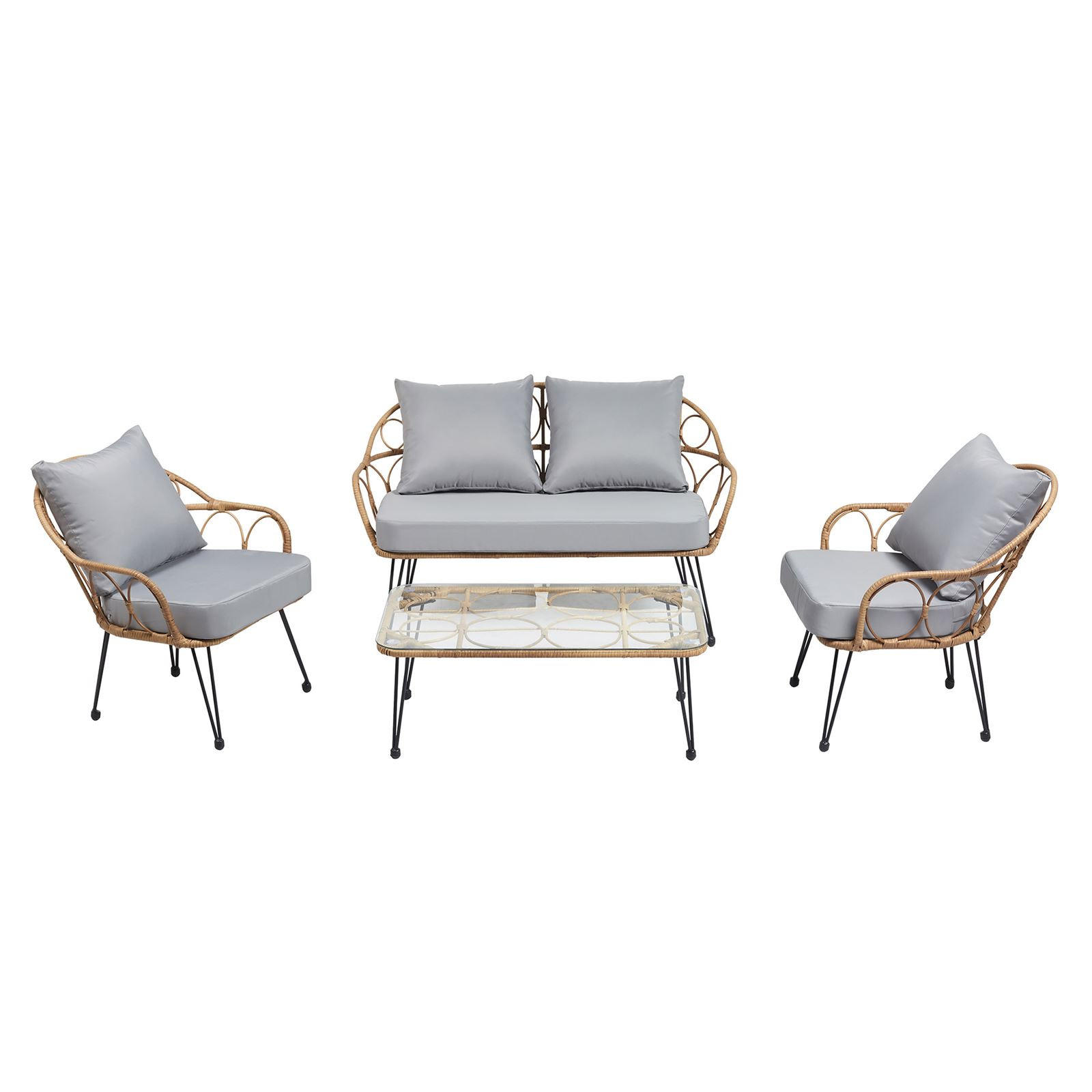 GARTENMÖBELSET CAIRO - Braun, Textil - IDIMEX