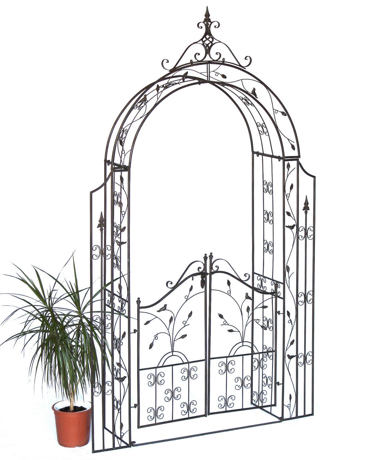 ROSENBOGEN mit Tür Metall Braun 18604 - Braun, Metall (145/250/30cm) - DanDiBo