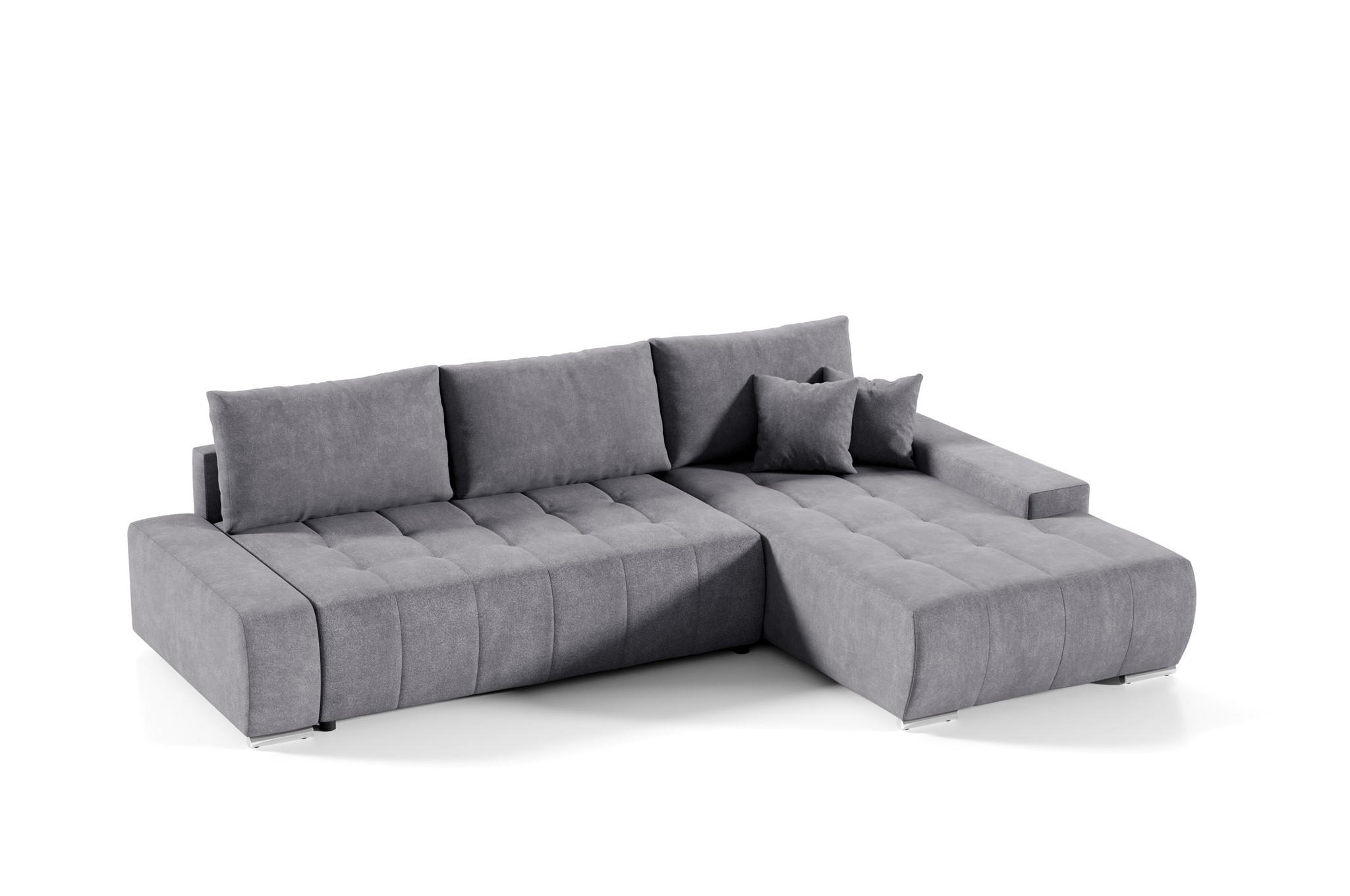 Fun Möbel Ecksofa Dunkelgrau 265x185 cm