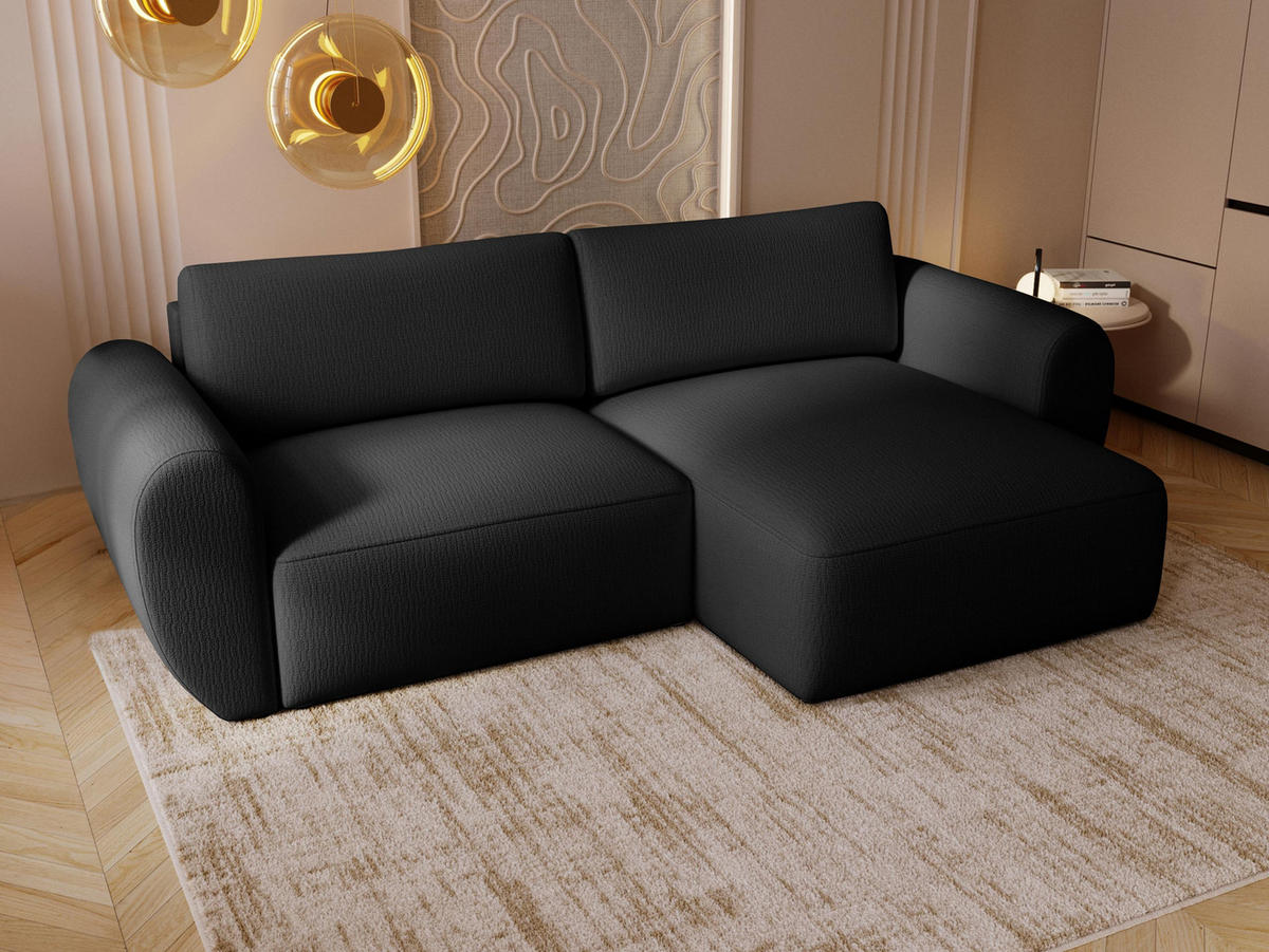 ECKSOFA Suzi - Schwarz, Holzwerkstoff/Kunststoff (147/261cm) - MIRJAN24