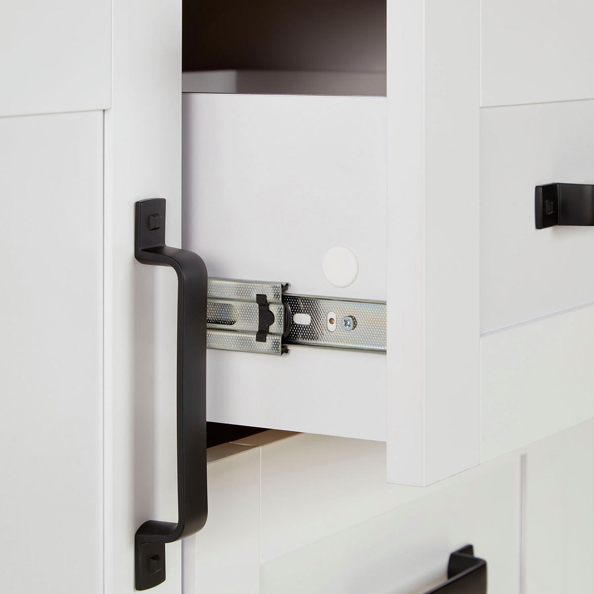 SIDEBOARD 150/89/41 cm Weiß, Natur - Schwarz/Weiß, Holz/Kunststoff (150/89/41cm) - Homestyle4u