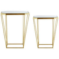 BEISTELLTISCH 2er-Set Achteckig Gold Sierra - Goldfarben, Glas (45/26cm) - Beliani