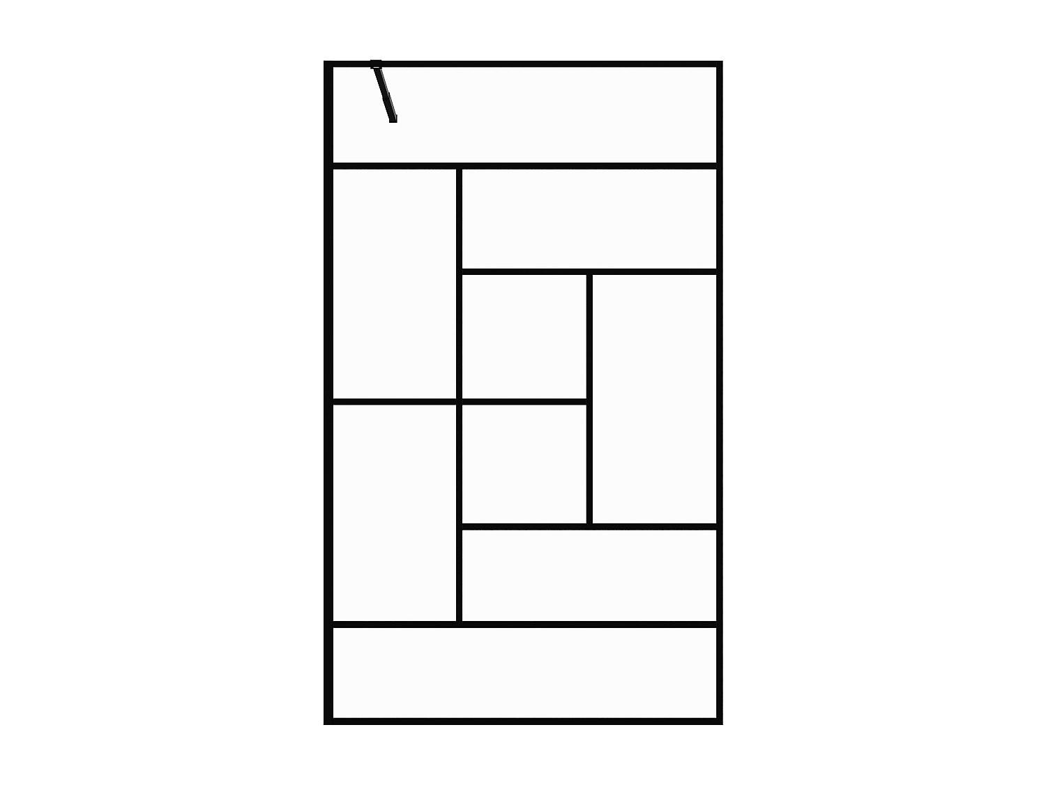 DUSCHWAND - 120 cm x 0.6 cm - Metall, Glas - Schwarz - SEFANA II - Schwarz, Glas/Metall (120/200cm) - Vente-Unique