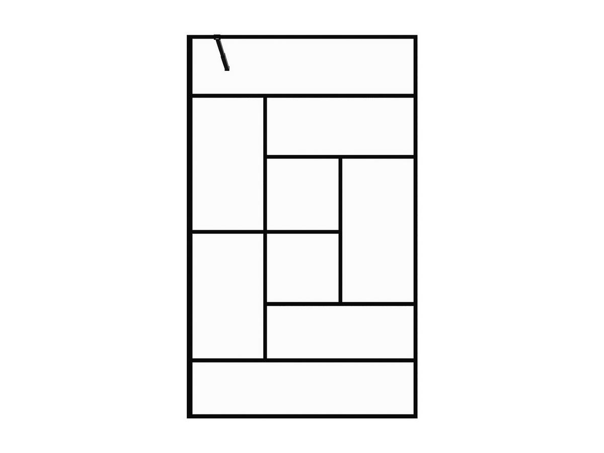 DUSCHTRENNWAND Seitenwand für italienische Dusche - Industrial Style - 120 x 200cm - SEFANA II - Schwarz, Metall (120/200cm) - Vente-Unique