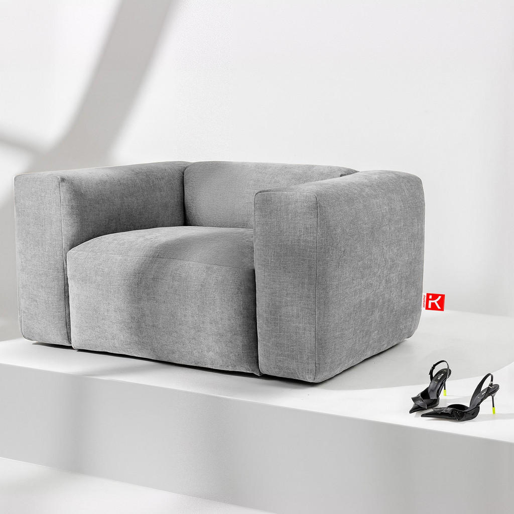 Thumbnail - Konsimo® Sessel, Greige, Textil, 1-Sitzer, 130x73x96 cm, Wohnzimmer, Sessel, Polstersessel