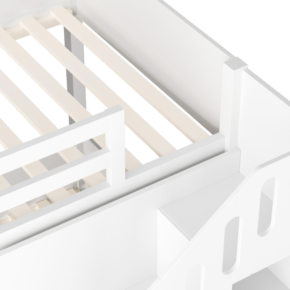 KINDER-ETAGENBETT Massivholz Weiß 90/200 cm - Weiß, Holz (90/200cm) - ComfortXL