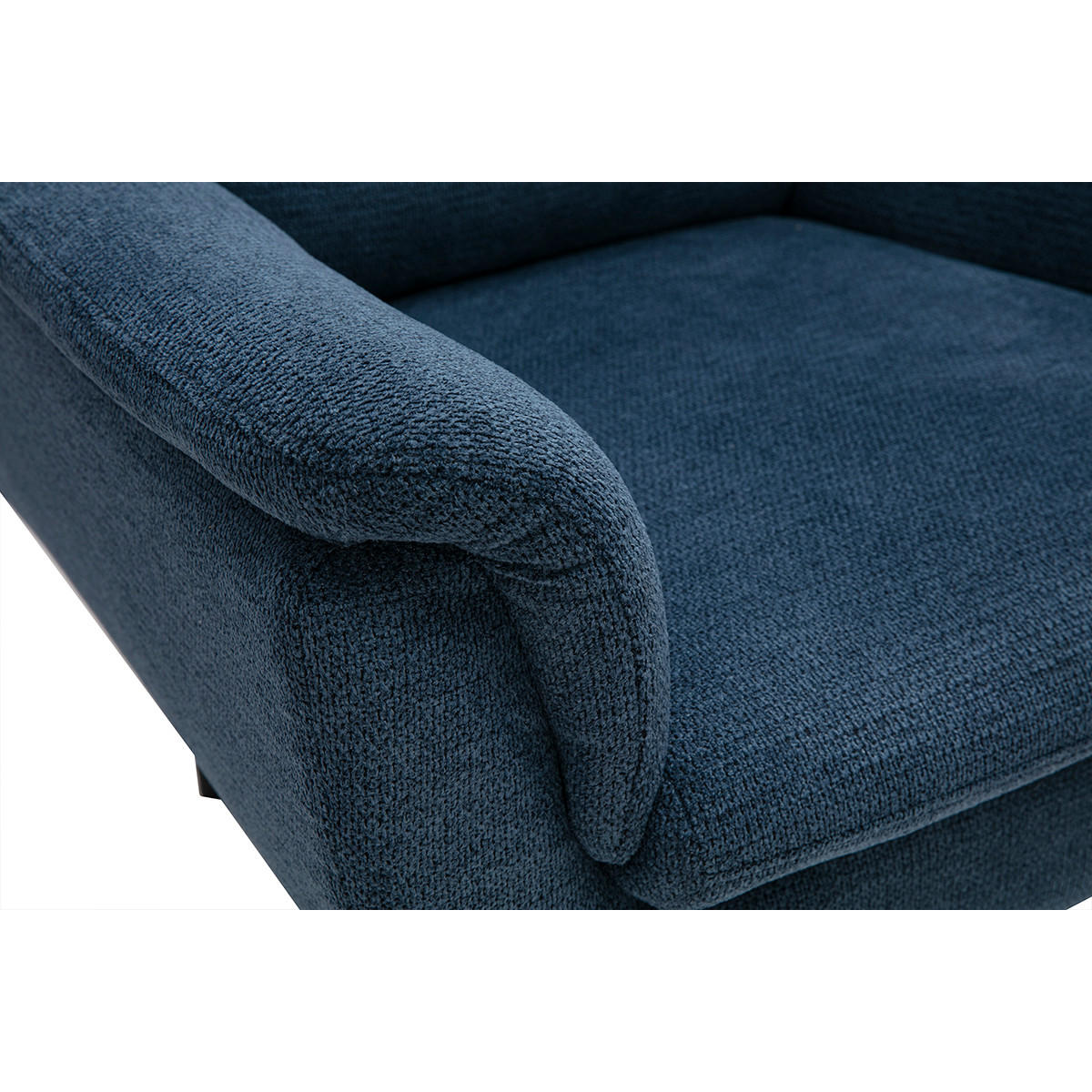 SESSEL drehbar Stoff Dunkelblau Metall JONAH - Dunkelblau, Textil (89.5/105/76cm) - Miliboo