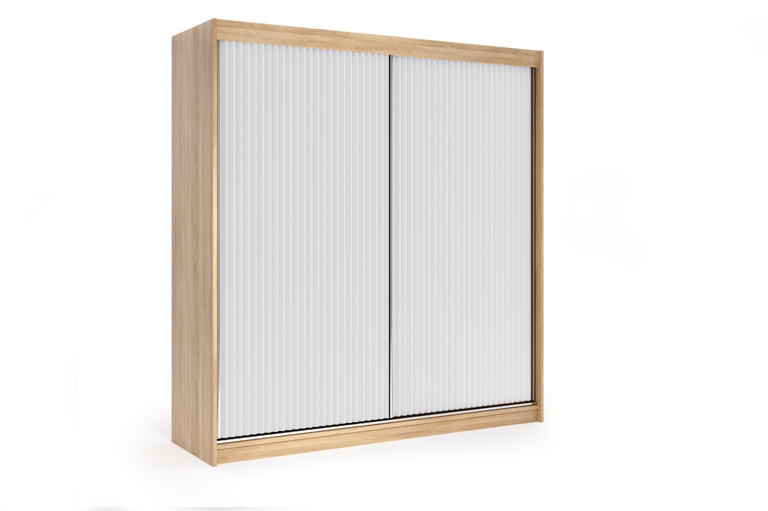KLEIDERSCHRANK RYFLOX - 200 - Eiche Artisan|Schwarz - Schwarz/Eiche Artisan, Holzwerkstoff (200/215/61cm) - ALTDECOR