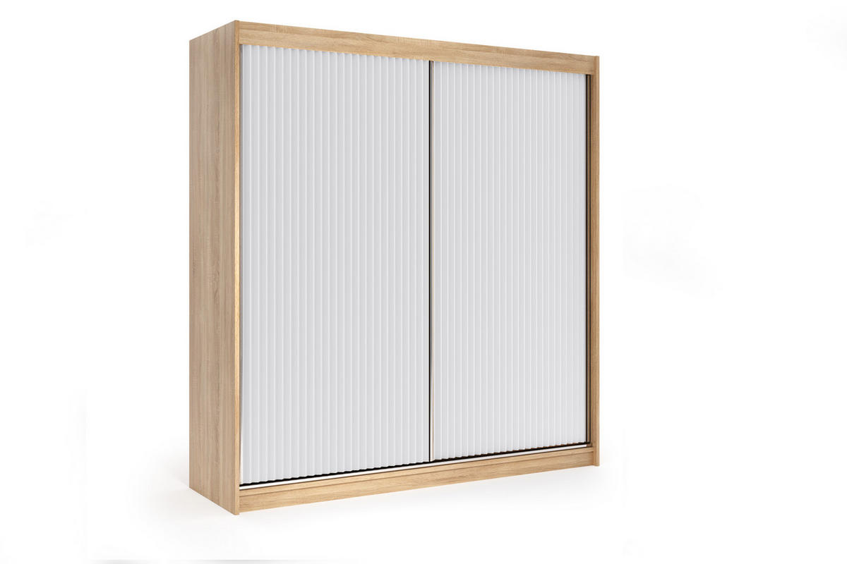 KLEIDERSCHRANK RYFLOX - 200 - Eiche Artisan|Schwarz - Schwarz/Eiche Artisan, Holzwerkstoff (200/215/61cm) - ALTDECOR