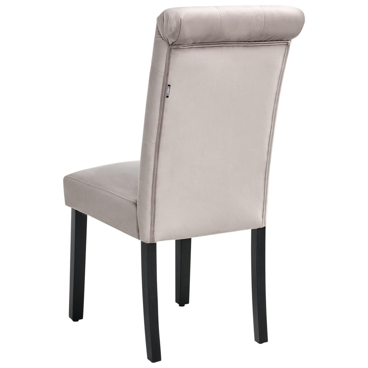 JÍDELNÍ ŽIDLE sada 2 ks Sametová látka Šedá Velva - šedá, dřevo/textil (46/98/52cm) - Beliani