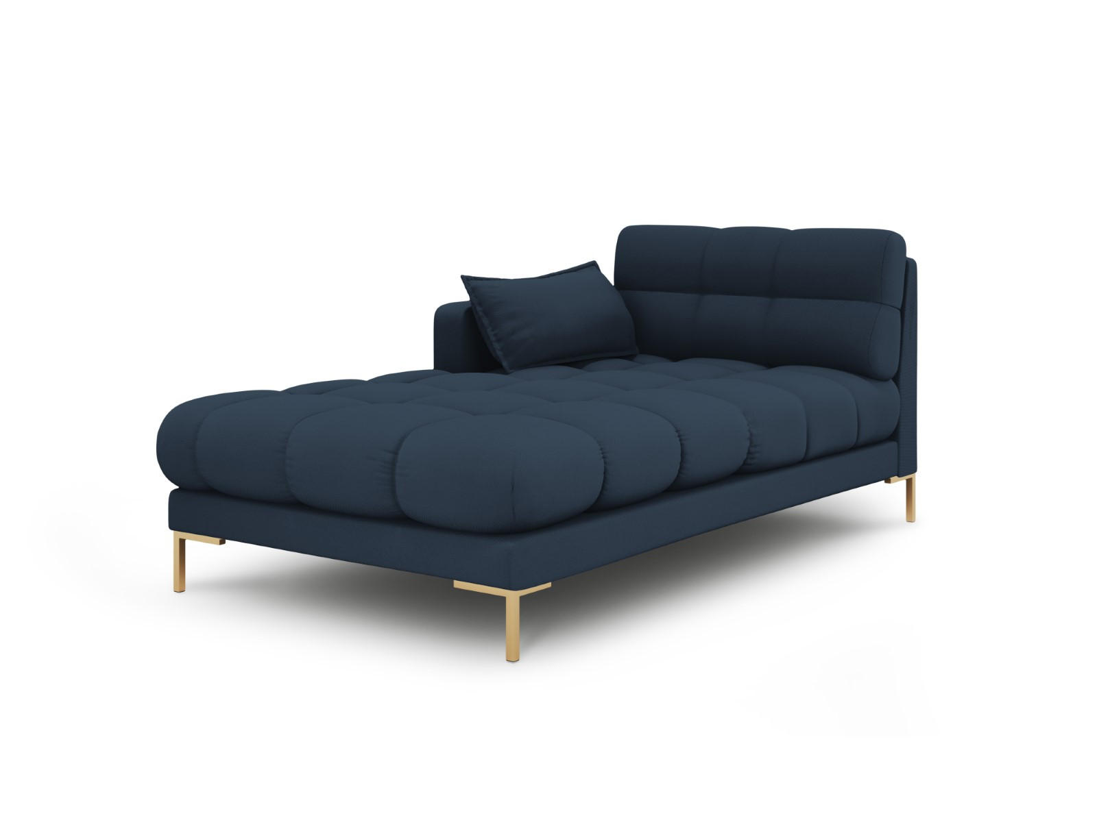 CHAISELONGUE links Mamaia aus strukturiertem Stoff blau - Blau, Textil (102/75/185cm) - Micadoni