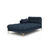CHAISELONGUE links Mamaia aus strukturiertem Stoff blau - Blau, Textil (102/75/185cm) - Micadoni