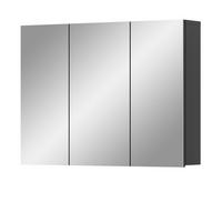SPIEGELSCHRANK grau 80 cm, Badschrank 3-türig mit Soft-Close - Grau, Glas/Holzwerkstoff (80/60/15cm) - Inn.Furn