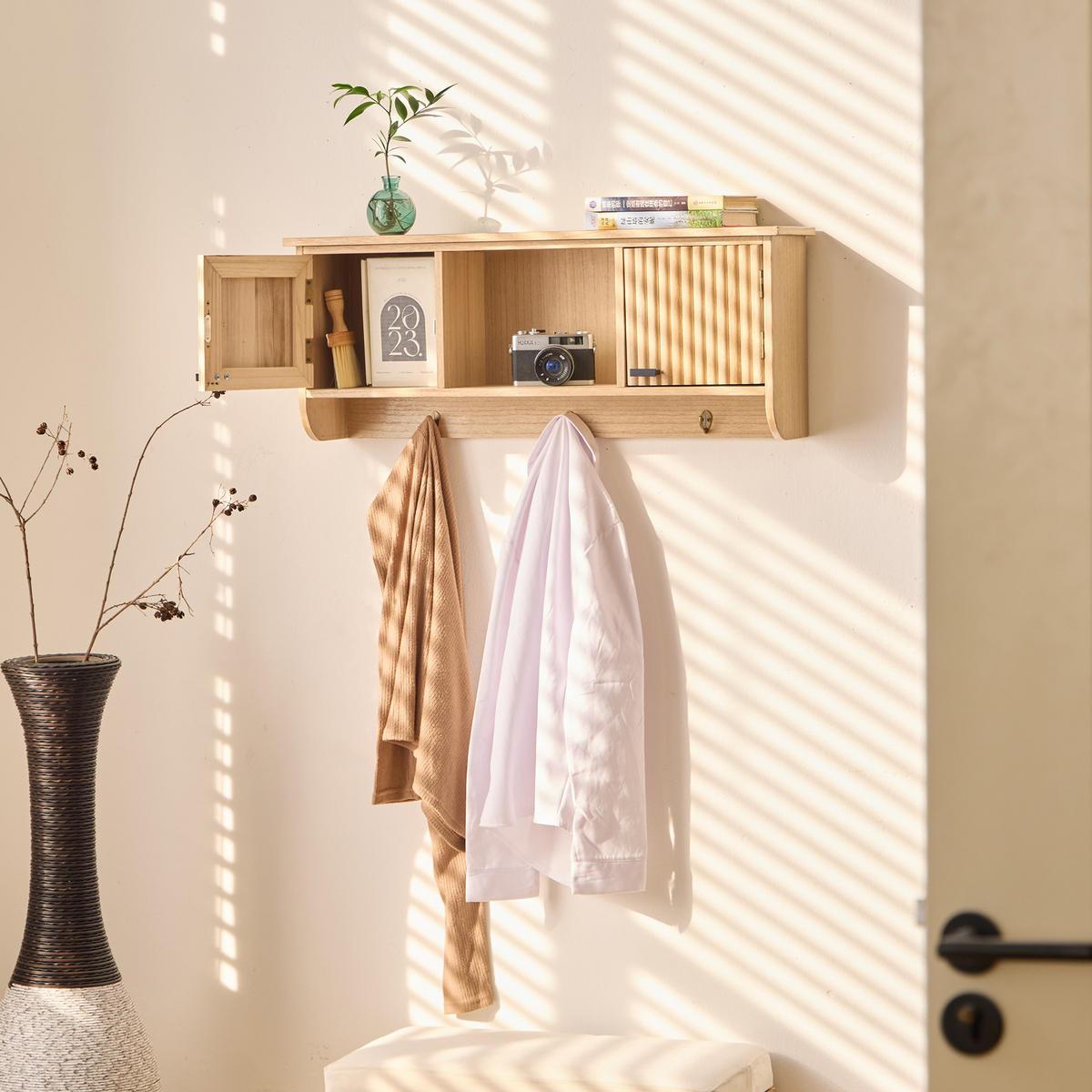 GARDEROBE Holz Braun - Braun, Metall (78/31/18cm) - Nordlys