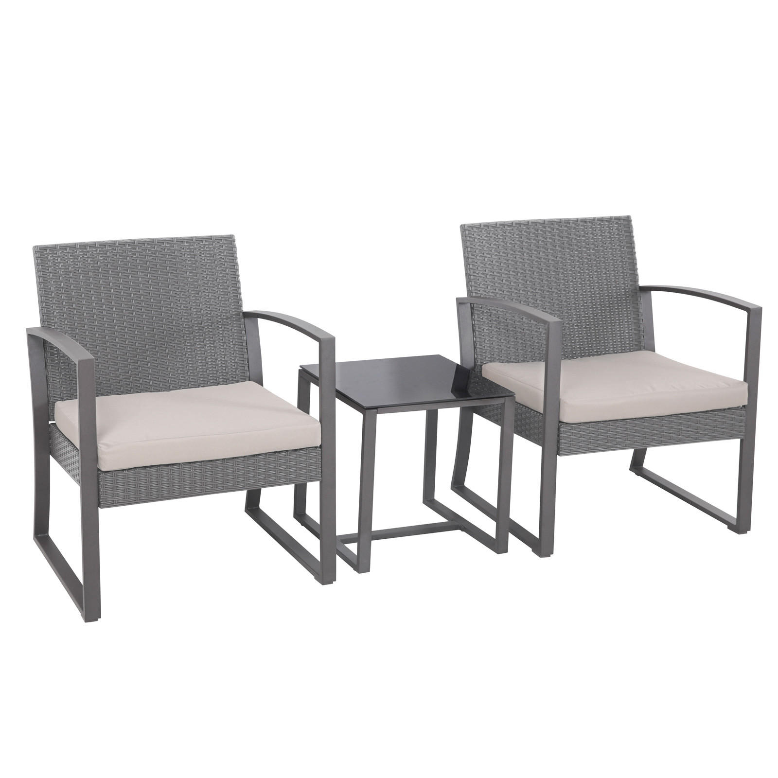 GARTENSET Lois L Grau/Beige - Beige/Grau, Kunststoff - SVITA