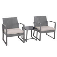 GARTENSET Lois L Grau/Beige - Beige/Grau, Kunststoff - SVITA