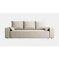 SOFA Veno mit Bettkasten und Schlaffunktion, Velourstoff - Beige, Holzwerkstoff (242/85/95cm)