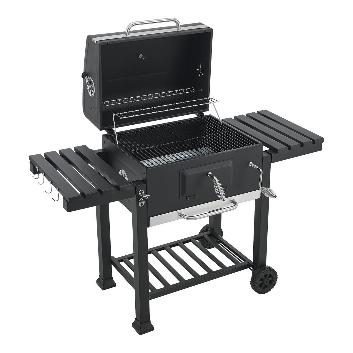 GRILLWAGEN Arnad - Schwarz, Metall (135/105/47.5cm) - casa.pro