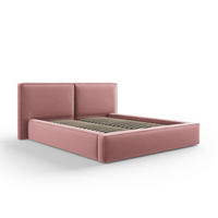 BETT mit Bettkasten und Kopfteil Jodie aus Samt rosa 160x200cm - Pink, Textil (160/200cm) - Micadoni