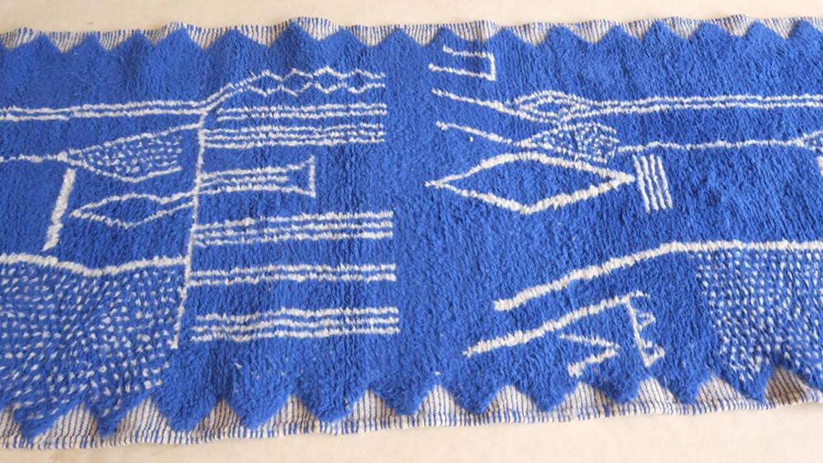 BERBERTEPPICH aus Marokko aus reiner Wolle 200x 300 cm - Blau, Naturmaterialien (200/300cm) - AFK Living