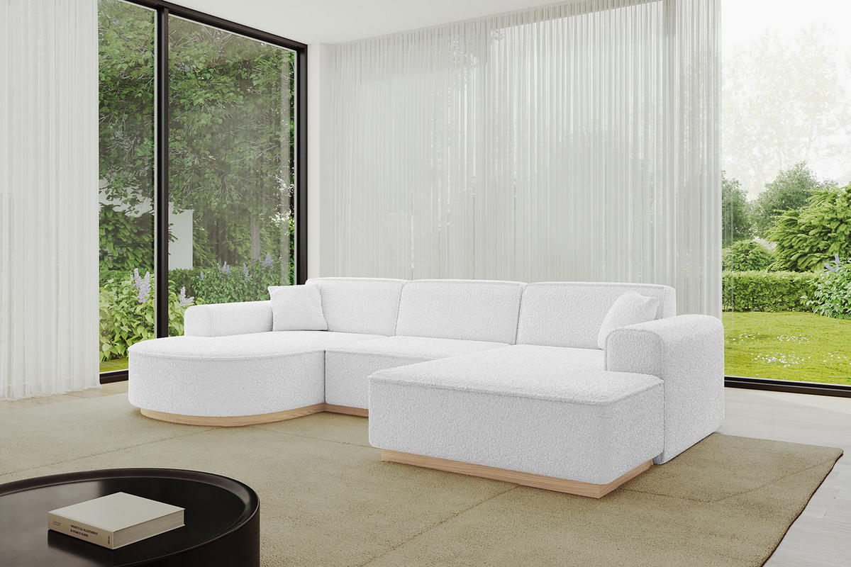 WOHNLANDSCHAFT ARRIO-U1 303x171x83 cm Weiß - Weiß, Holzwerkstoff/Textil (303/83/171cm) - ALTDECOR