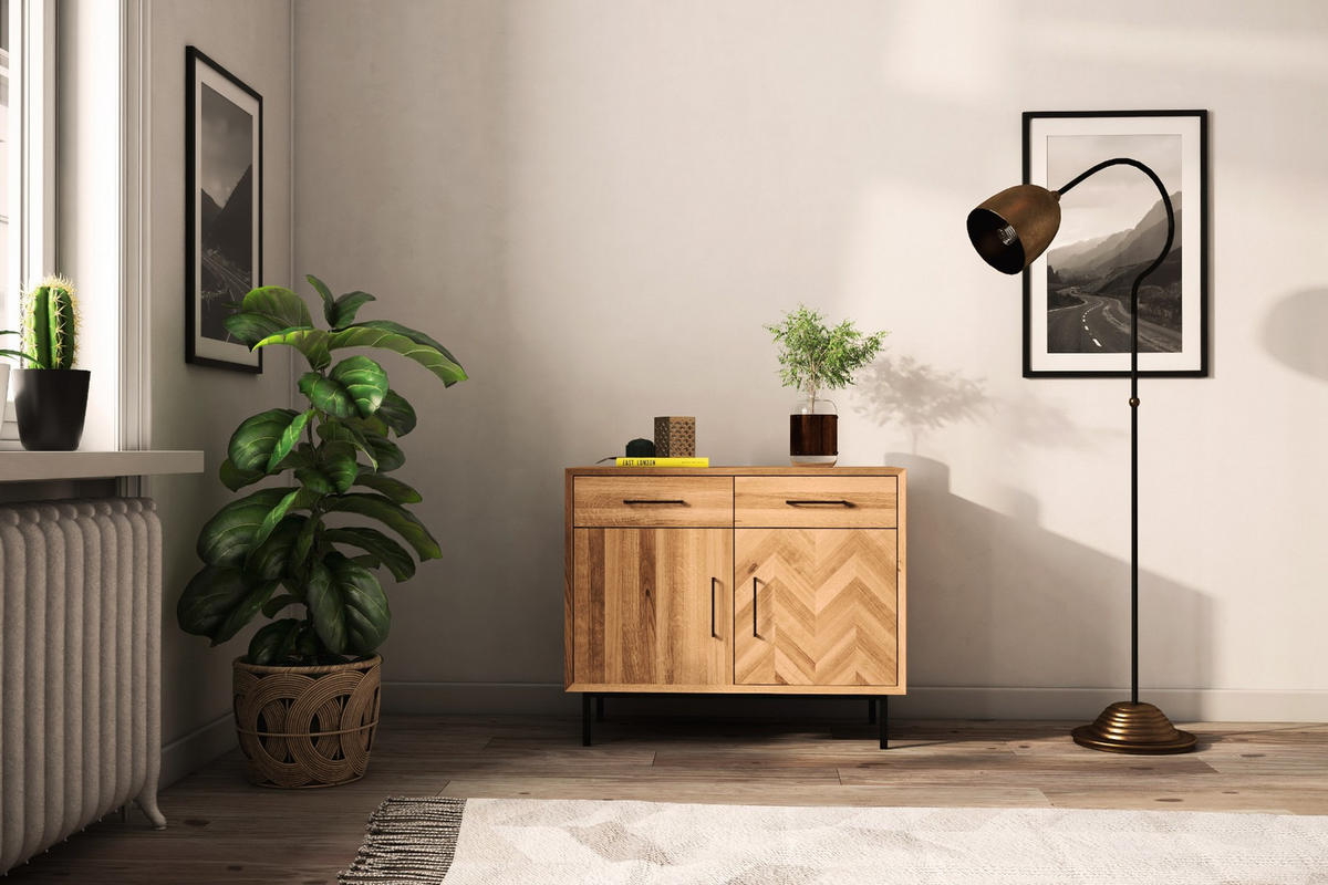 KOMMODE LEON Wildeiche - Wildeiche, Holz (97/80/45cm) - byoak