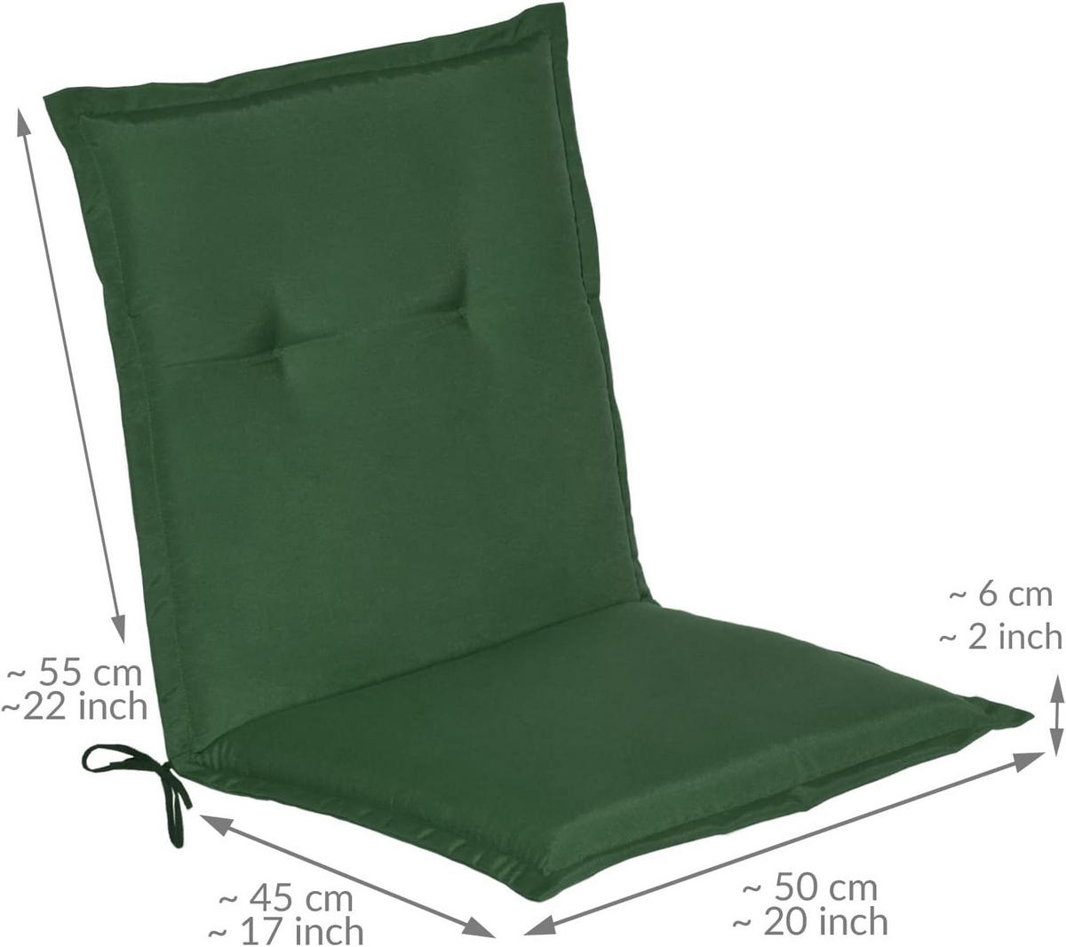 NIEDERLEHNERAUFLAGE Loft NL 100x50x6cm Dunkelgrün (8tlg) - Dunkelgrün, Textil (50/6/100cm) - Beautissu 