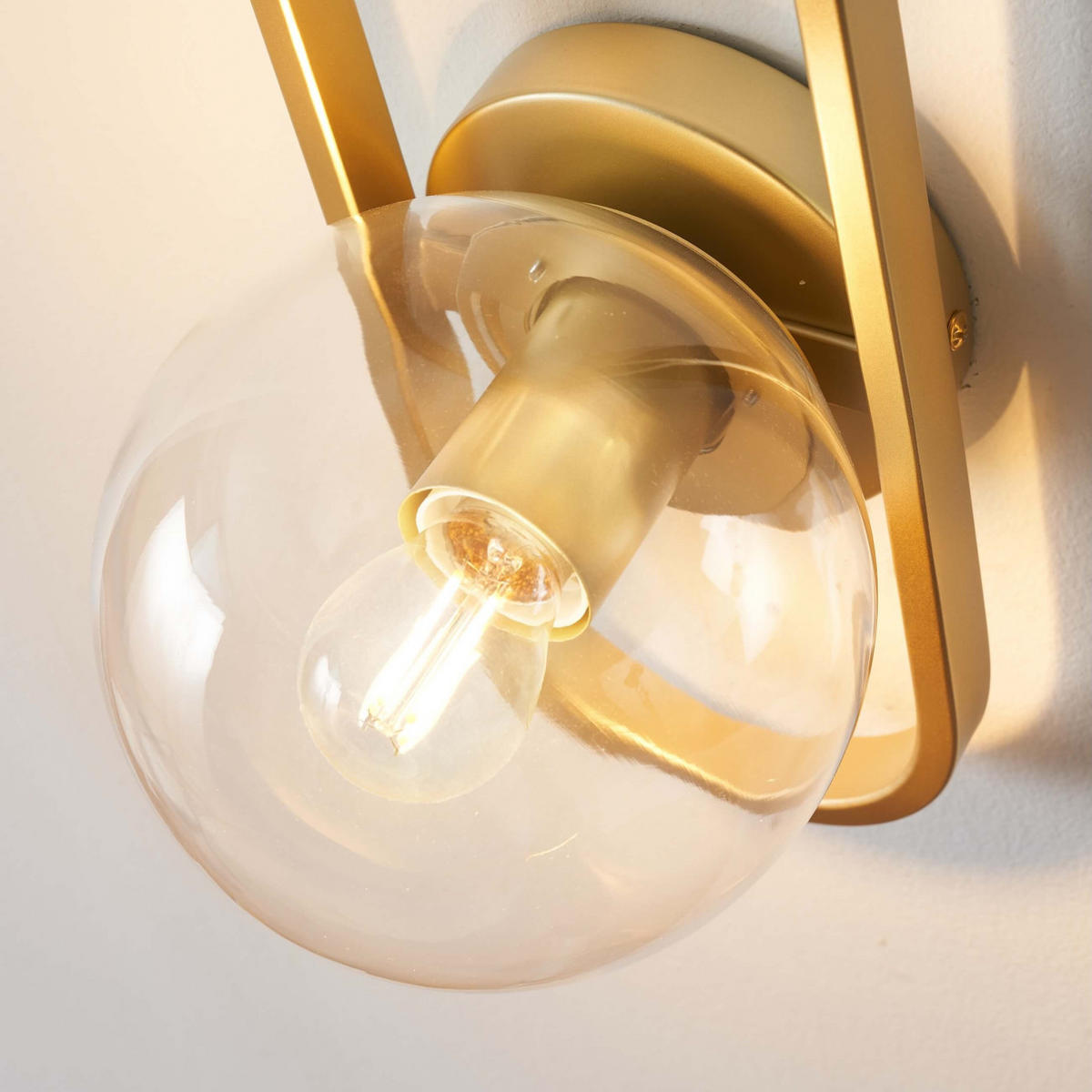 WANDLEUCHTE Belisto, Transparent und goldfarben, 40cm - Transparent, Glas (15/40/15cm) - KOSILUM